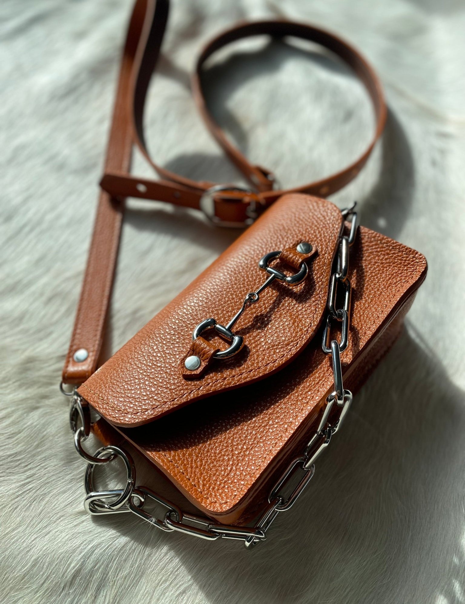 Burnt Orange Bit Bum Bag - Made to Order - LovLeathers
