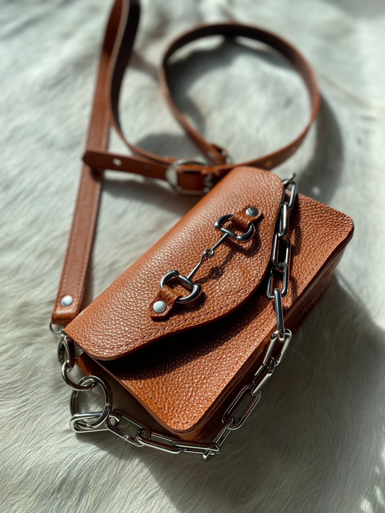 Burnt Orange Bit Bum Bag - Made to Order - LovLeathers