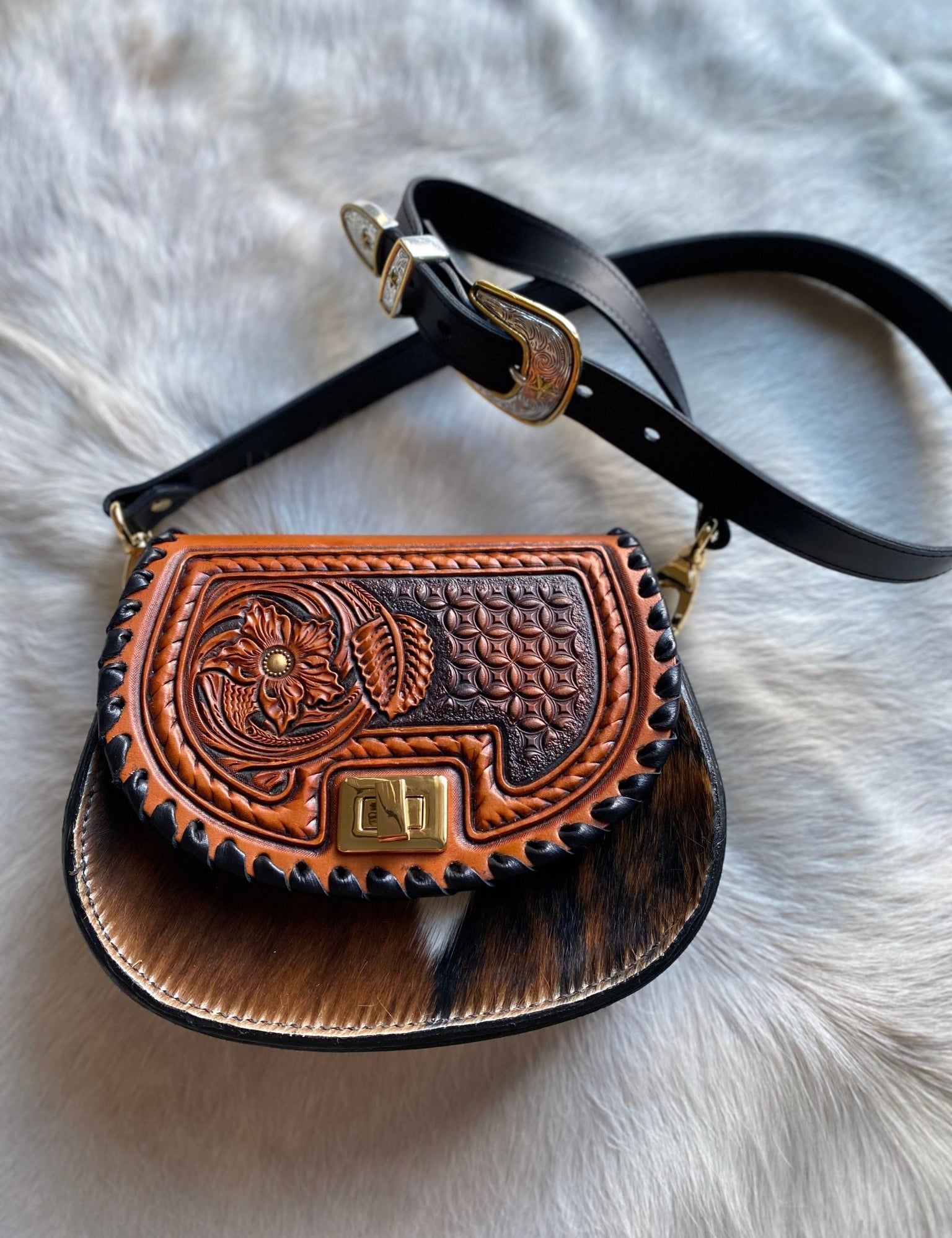 Tricolor Tooled Cowgirl Keepsake - LovLeathers