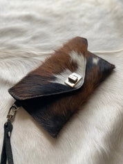 Tricolor Cowhide clutch - LovLeathers