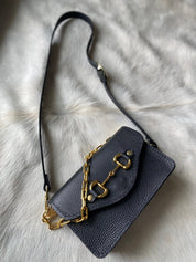 Black Pebble Grain Bit Bum Bag - PREORDER - LovLeathers