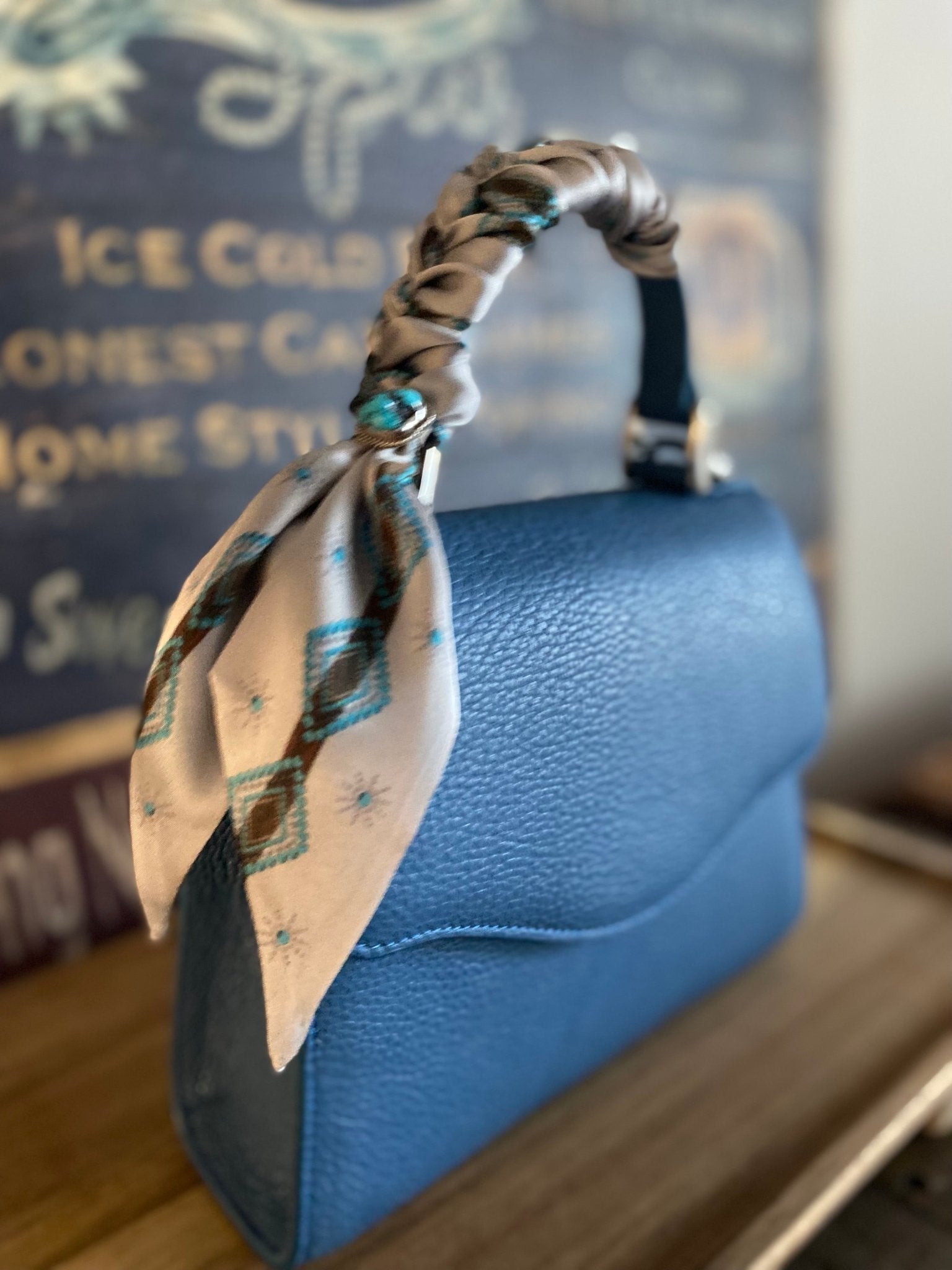 Sky Blue Styled Lil Lady Bag - LovLeathers