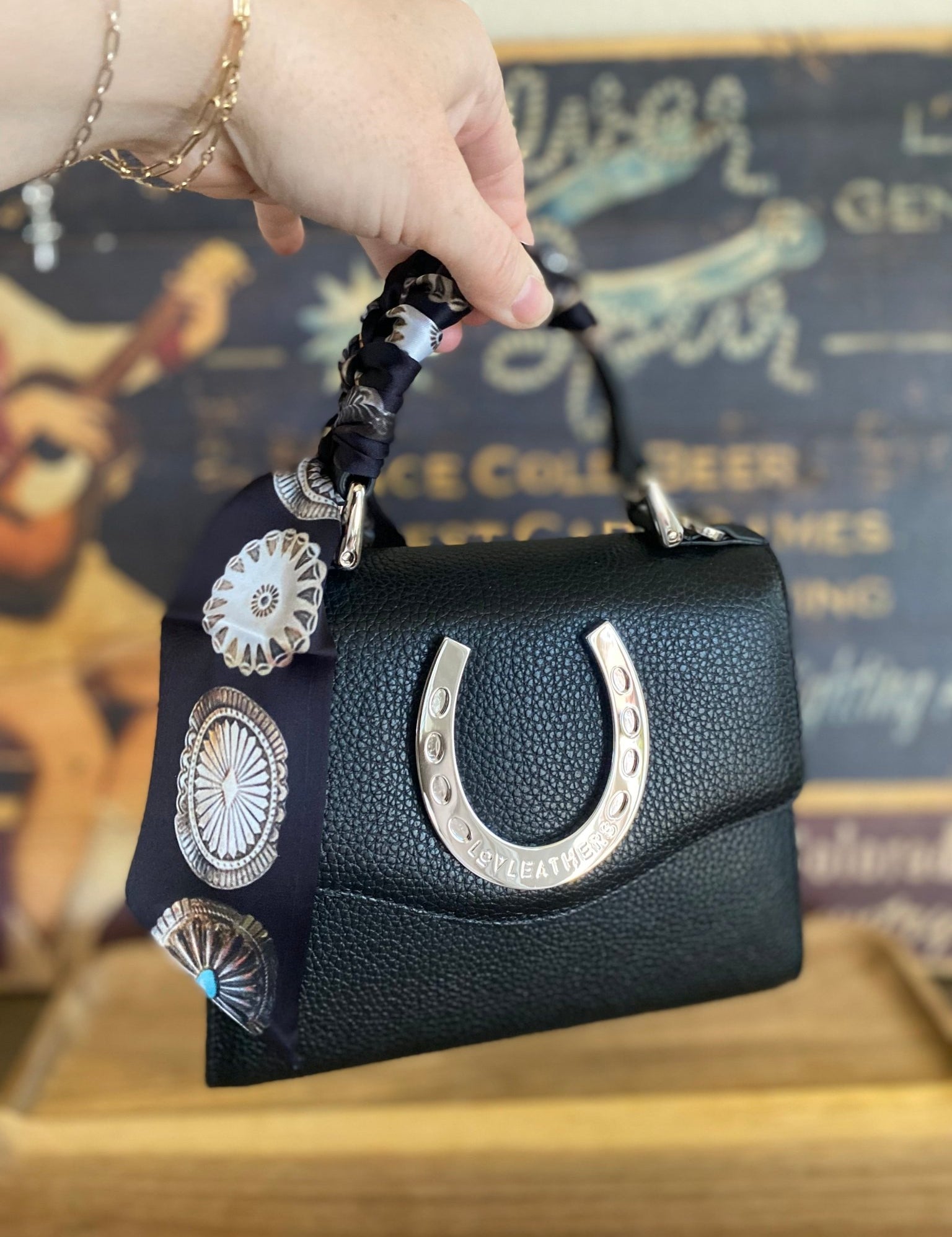 Styled Black Lil Lady Luck Bag - LovLeathers