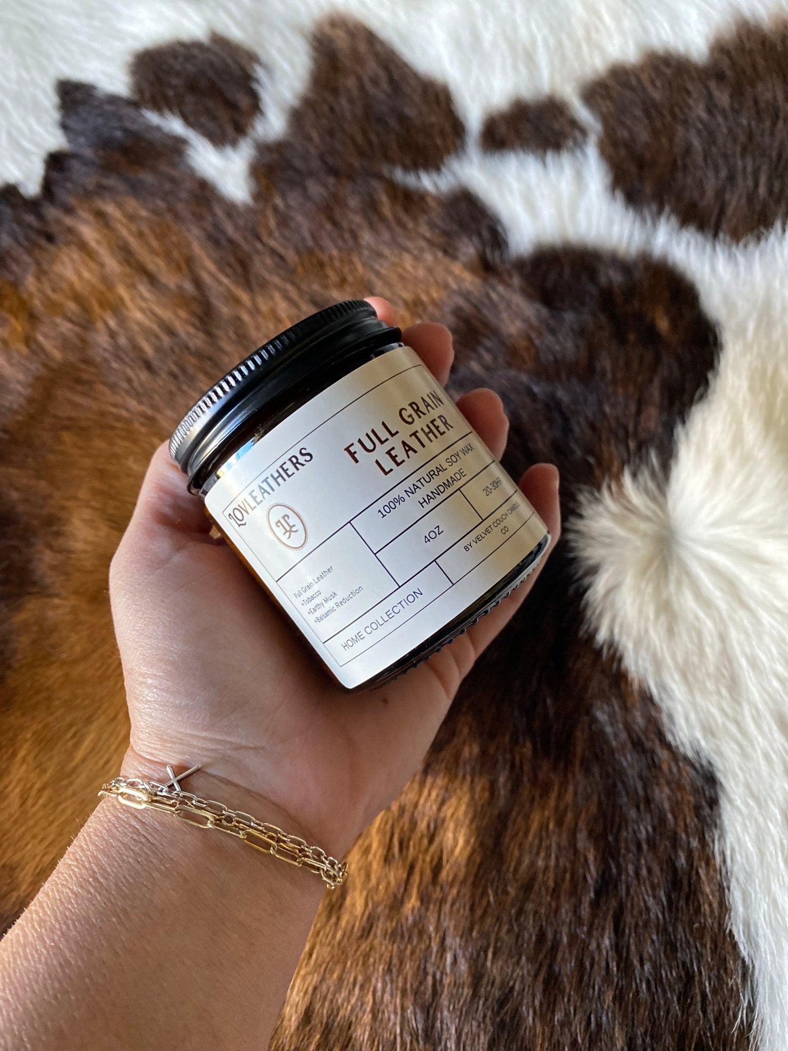 Full Grain Leather Candle - LovLeathers