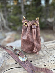 The Settler Bucket Bag - Brown Western Tool - LovLeathers
