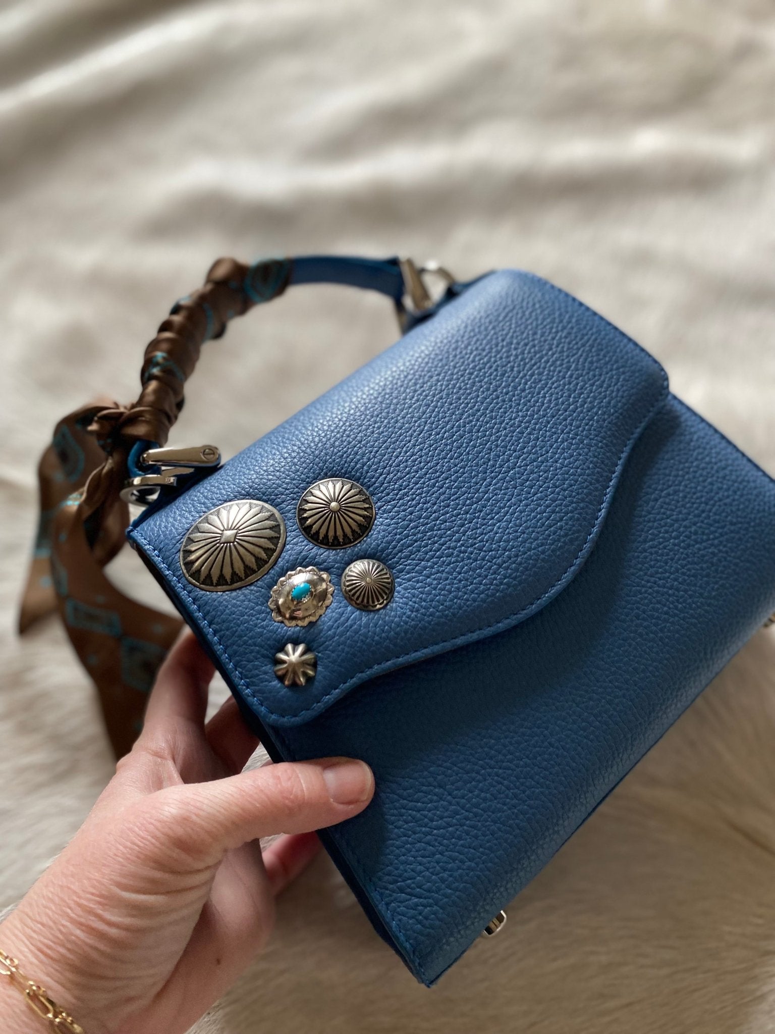 Styled Sky Blue Lady Bag - LovLeathers