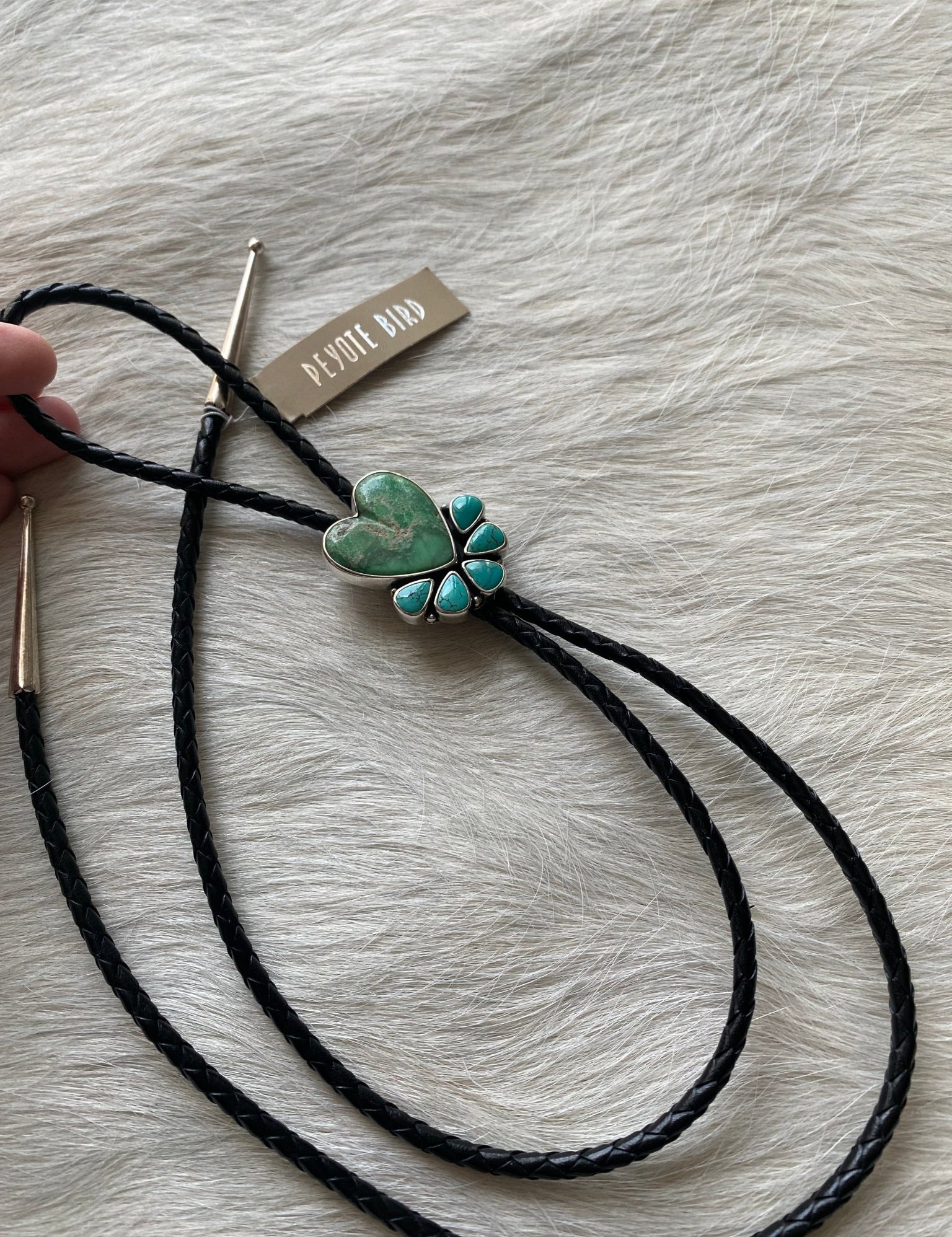 Turquoise Pendant Bolo Tie - LovLeathers