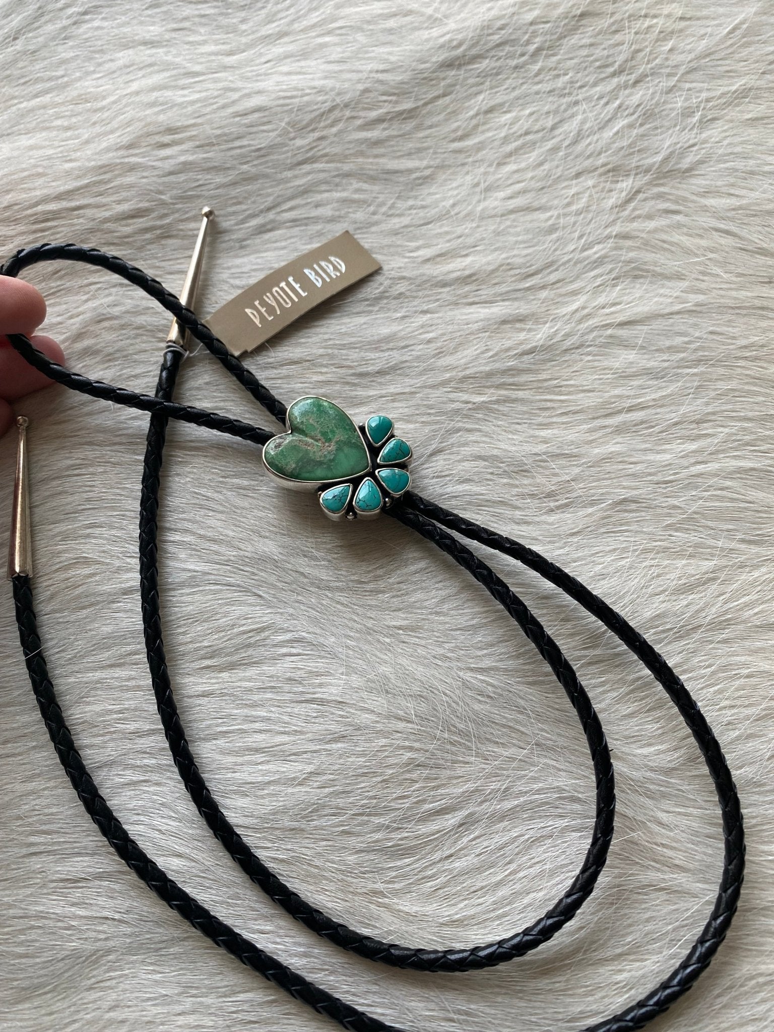 Turquoise Pendant Bolo Tie - LovLeathers