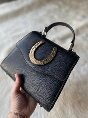 Black Silver Horseshoe Lady Bag - LovLeathers