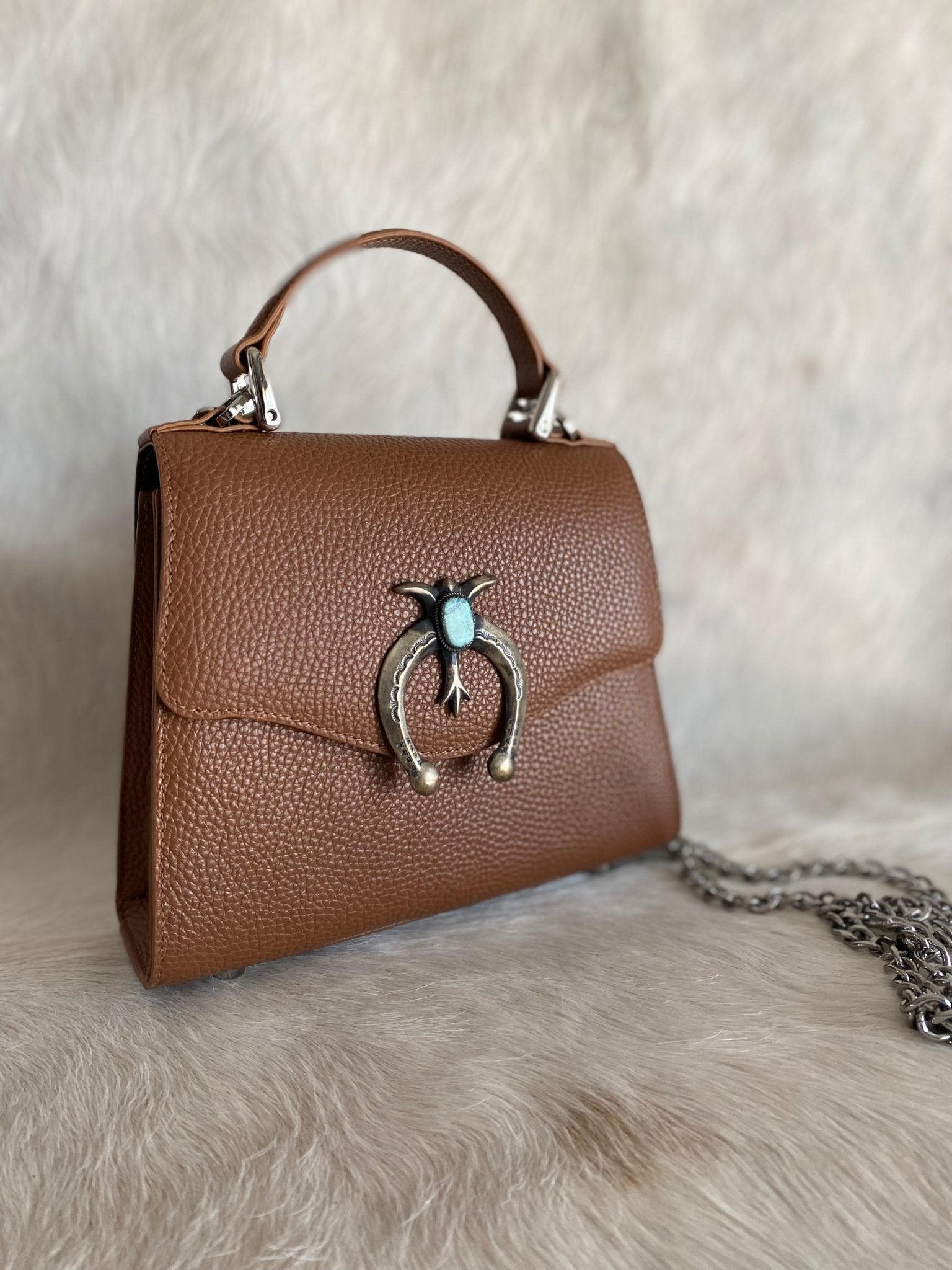 Naja Saddle Tan Lady Bag - LovLeathers