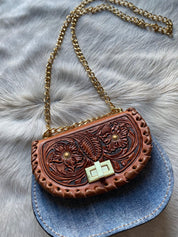 Mini Denim Suede Pioneer Cowgirl Keepsake - LovLeathers
