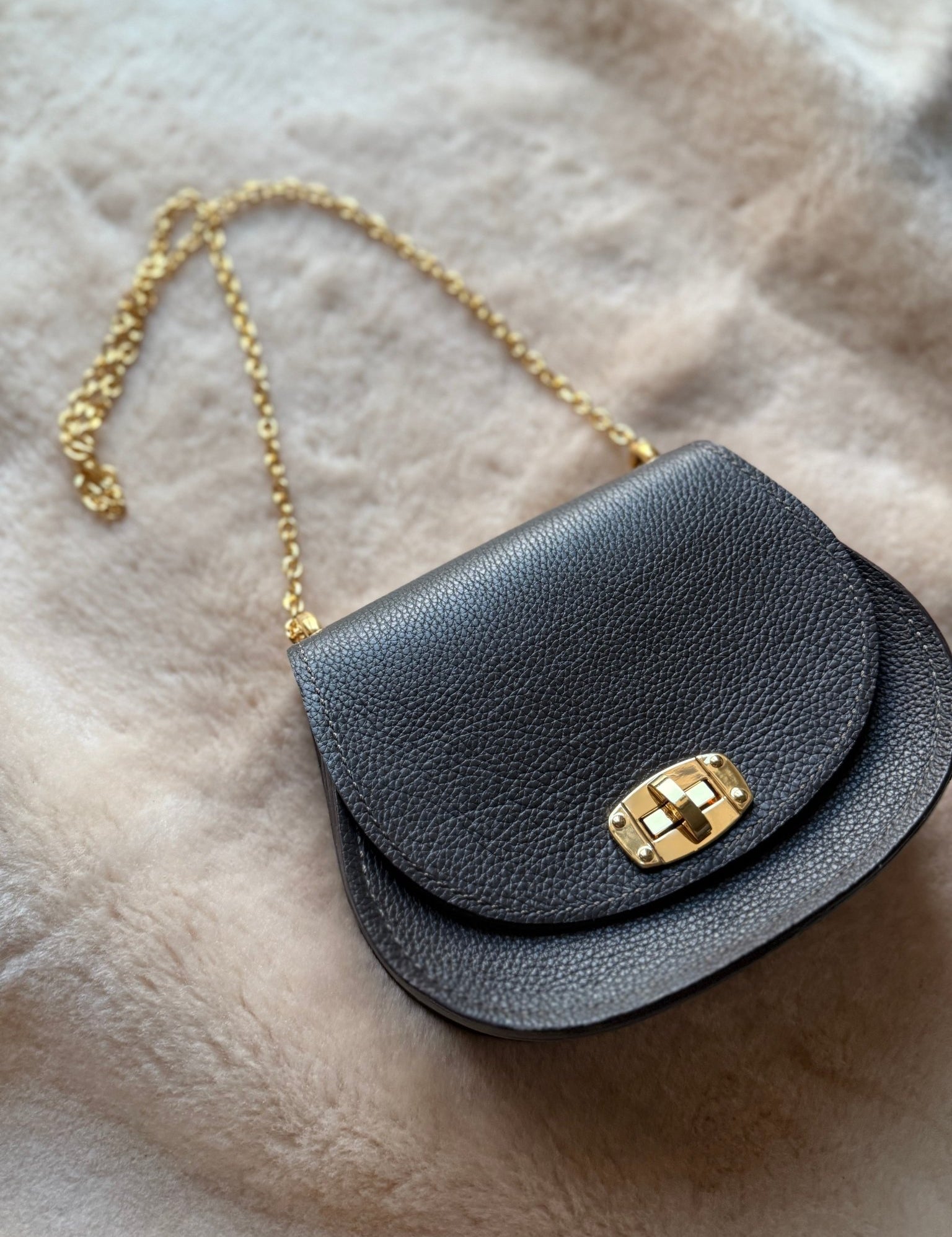 Dark Chocolate Pioneer Italian Pebble Grain Leather Handbag - LovLeathers