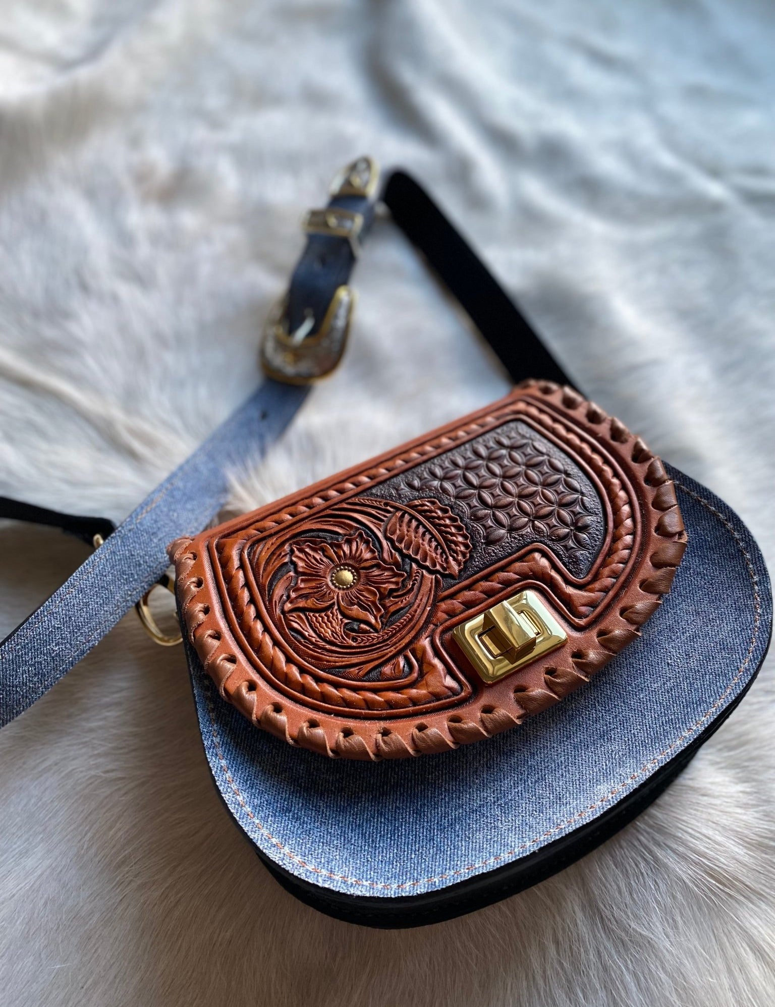 Denim Suede Pioneer Cowgirl Keepsake - LovLeathers