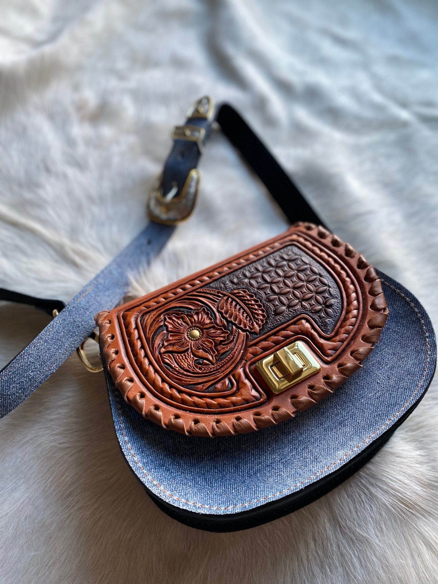 Denim Suede Pioneer Cowgirl Keepsake - LovLeathers