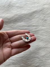 Horseshoe Turquoise Pendant Brooch - LovLeathers
