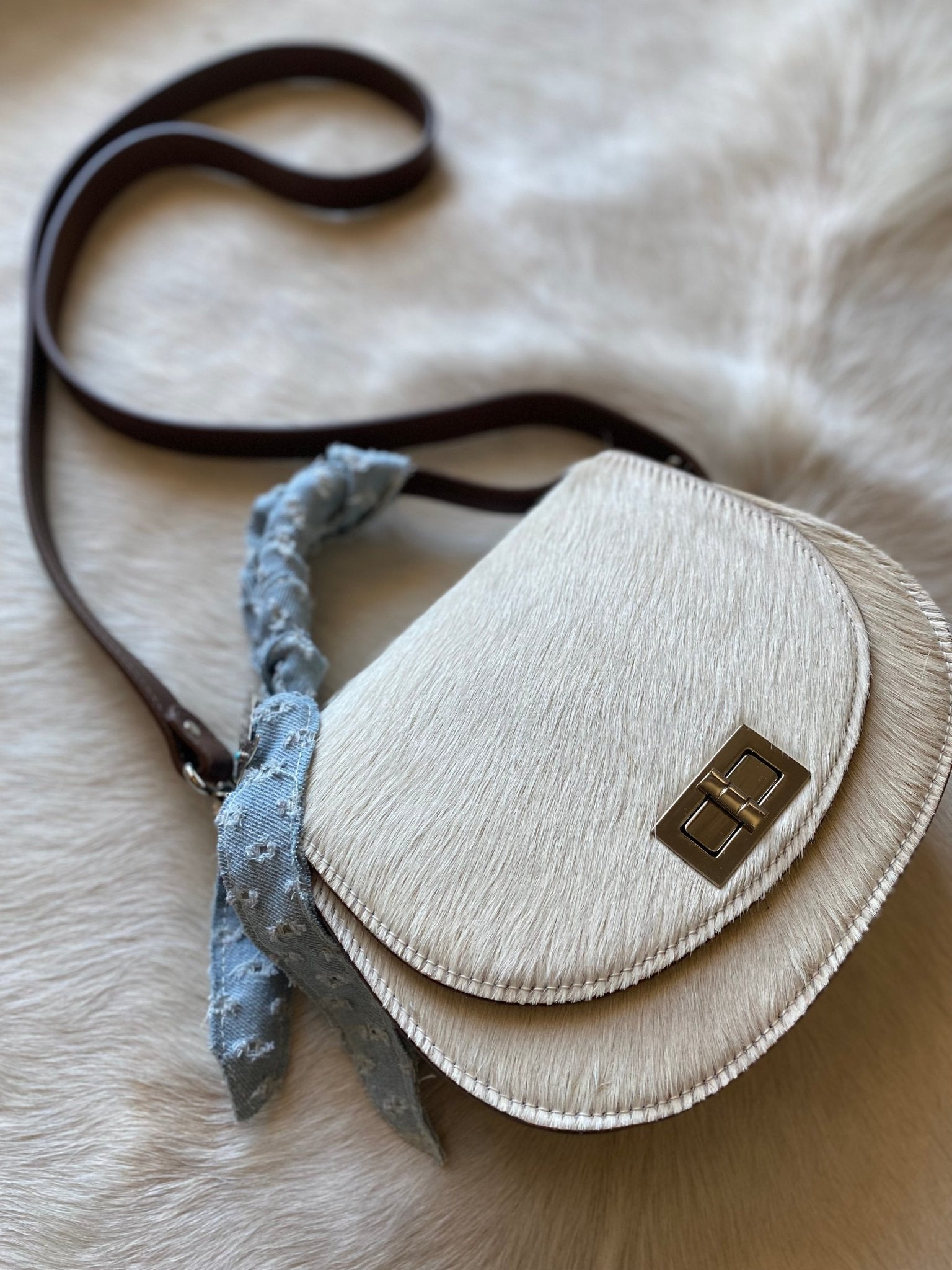 Blonde Distressed Denim Pioneer + Boot Pin - LovLeathers