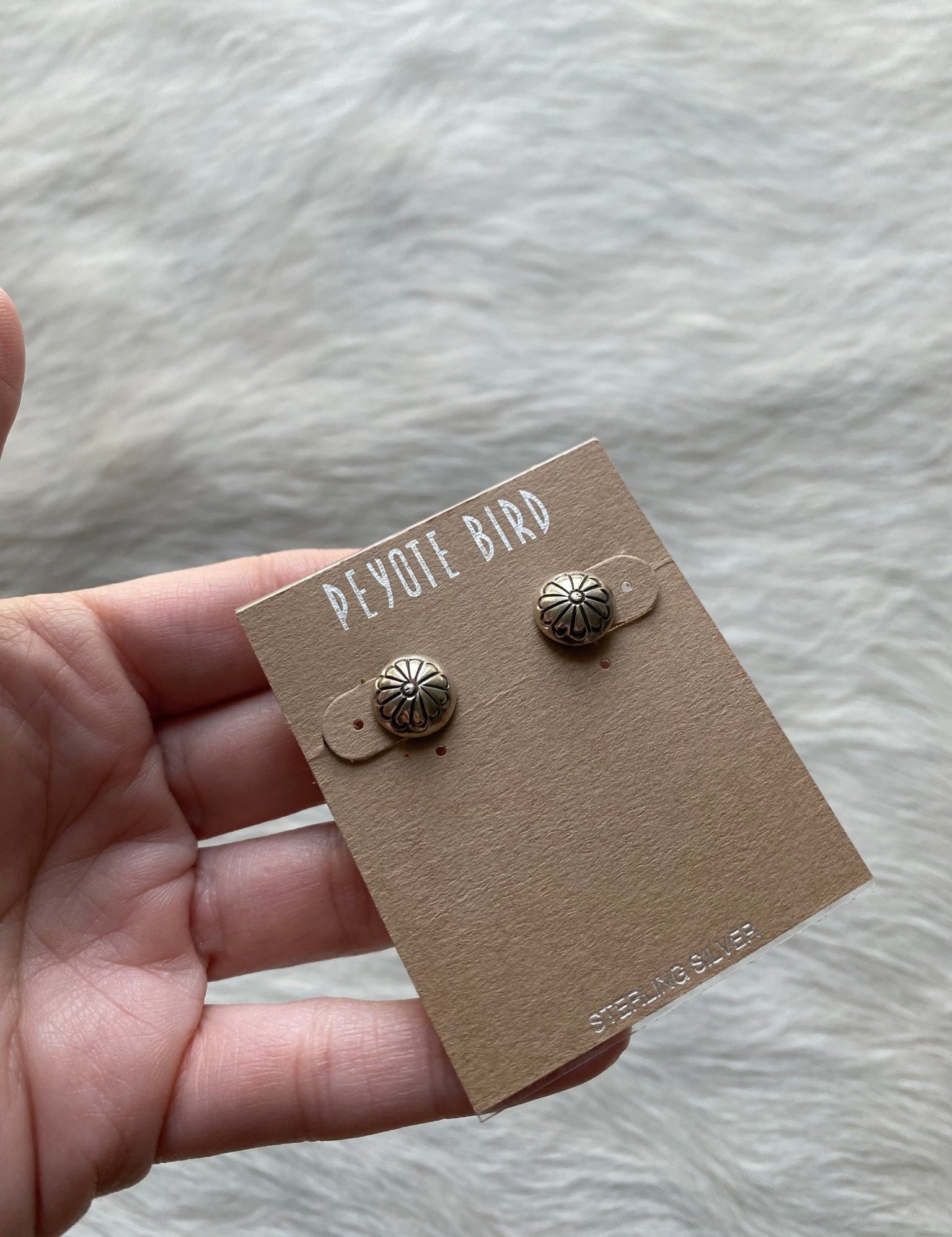 Mini Concho Earrings Sterling - LovLeathers