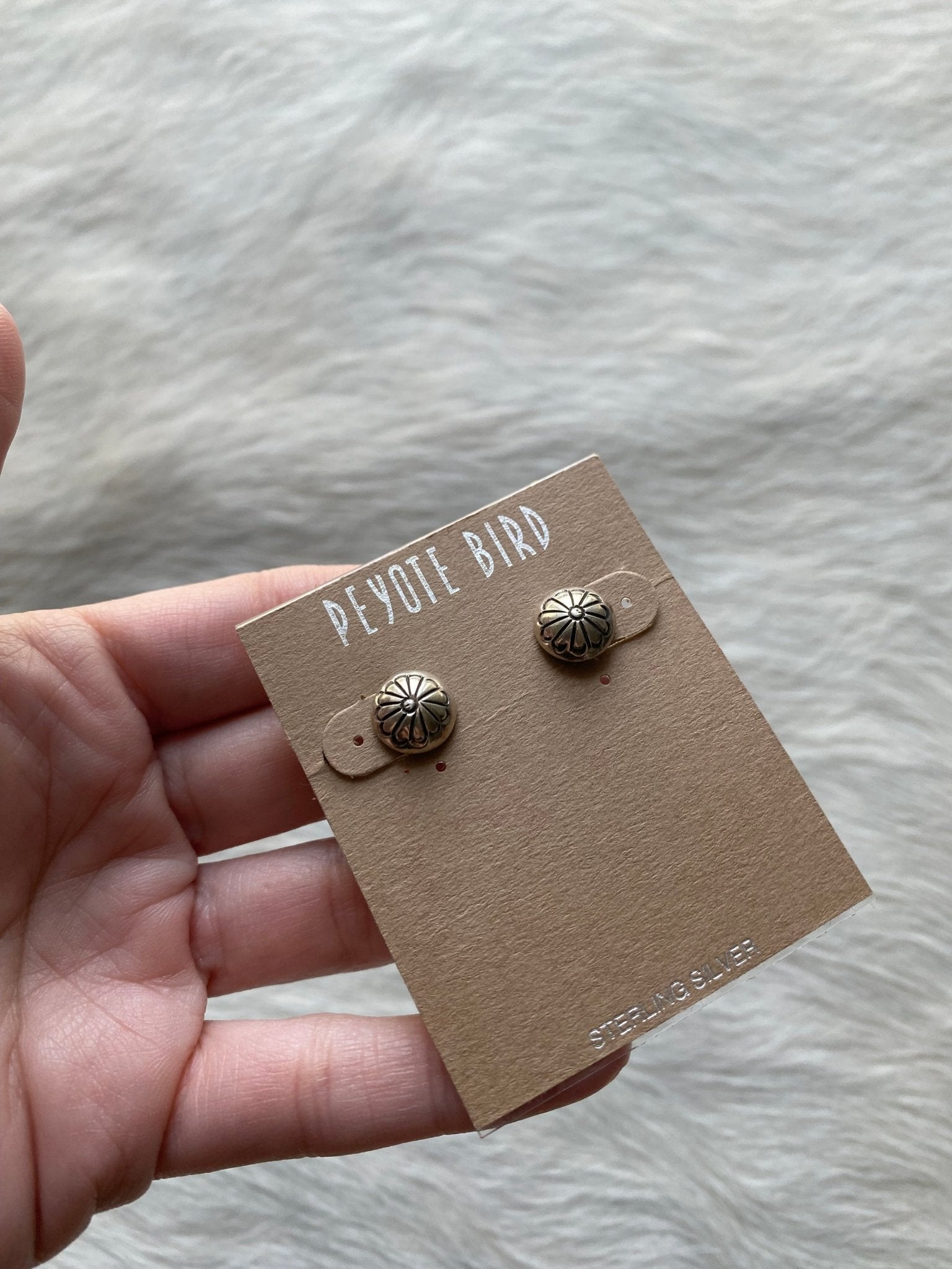 Mini Concho Earrings Sterling - LovLeathers