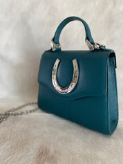 Teal Lil Lady Horseshoe Handbag - LovLeathers
