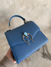 Naja Sky Blue Lady Bag - LovLeathers