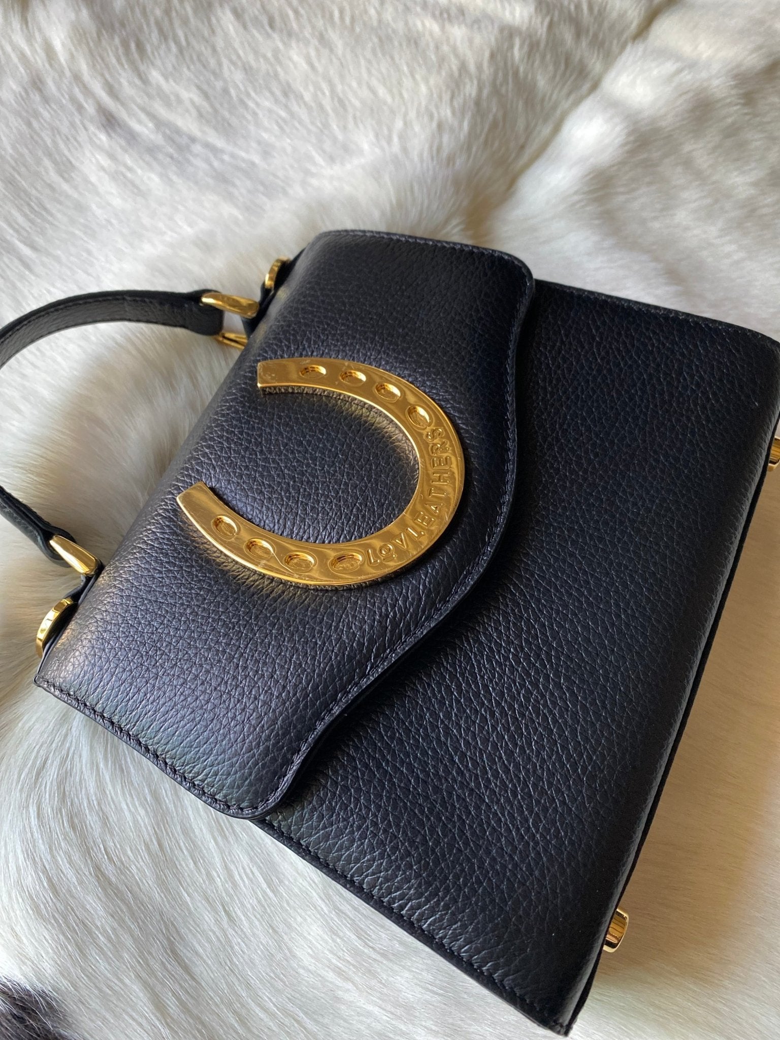 Black Lady Luck Horseshoe Bag - LovLeathers
