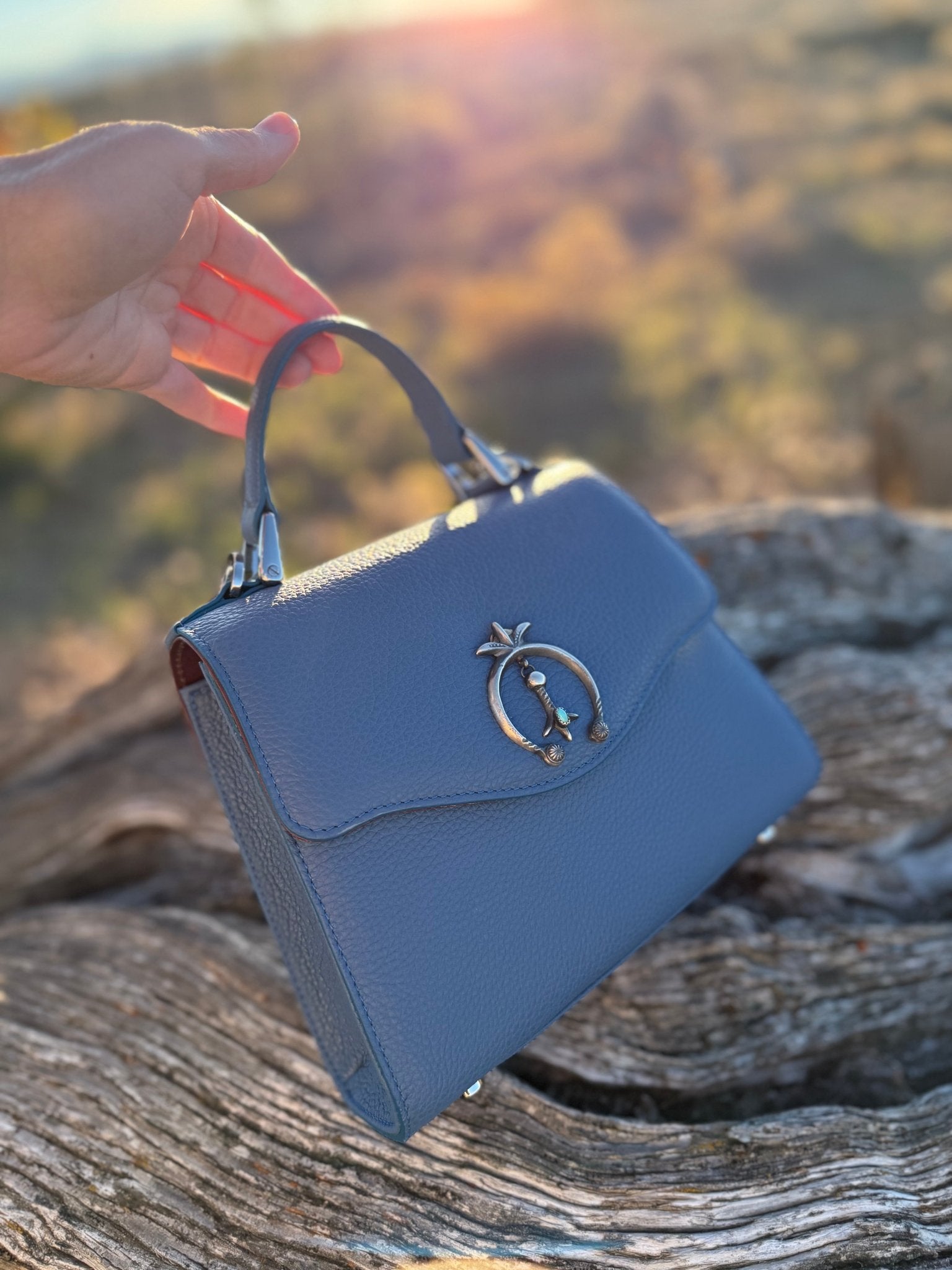 Lil Lady Bag Blue - Naja Pendant - LovLeathers