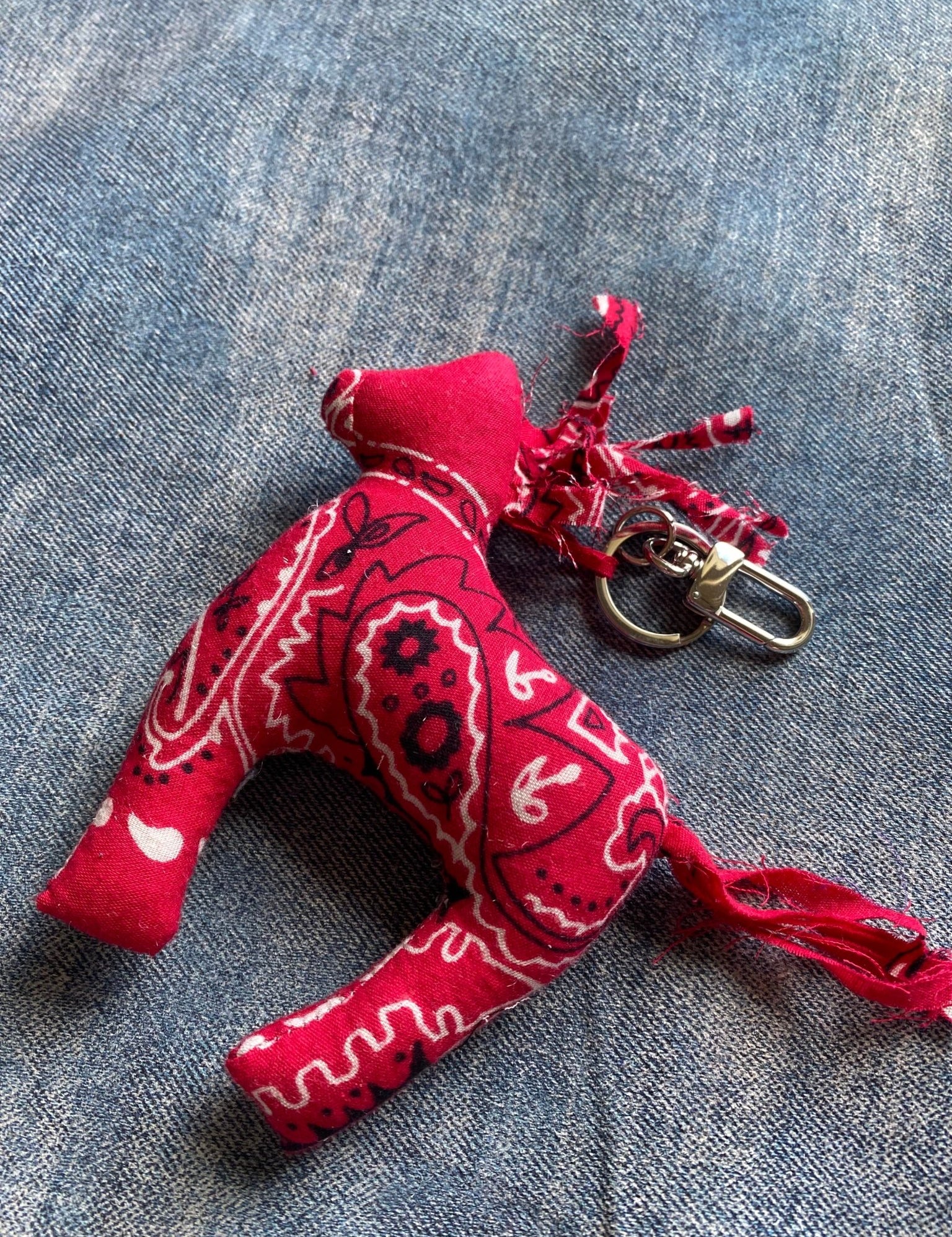 Horse Charm - Red Paisley - LovLeathers