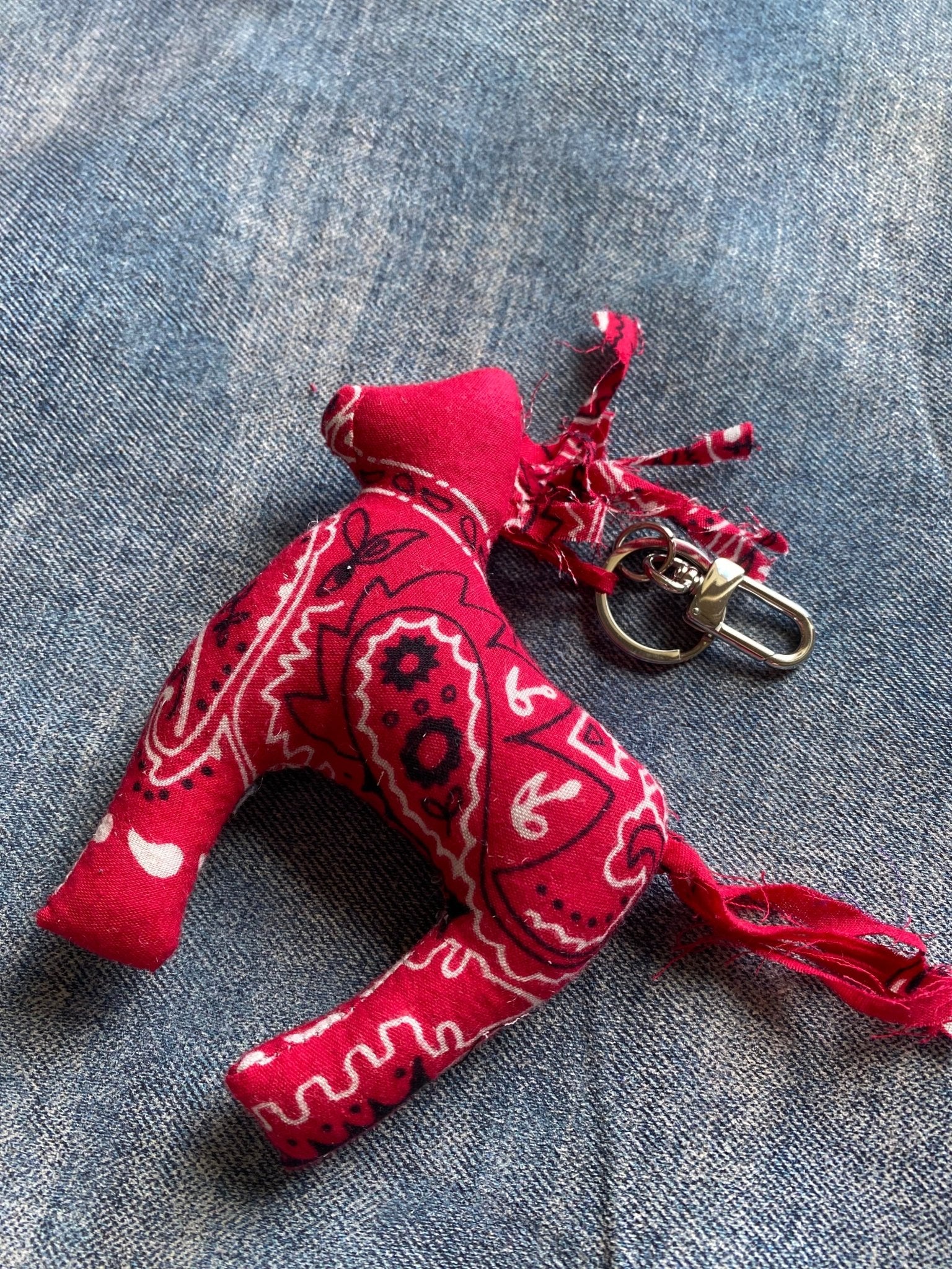 Horse Charm - Red Paisley - LovLeathers