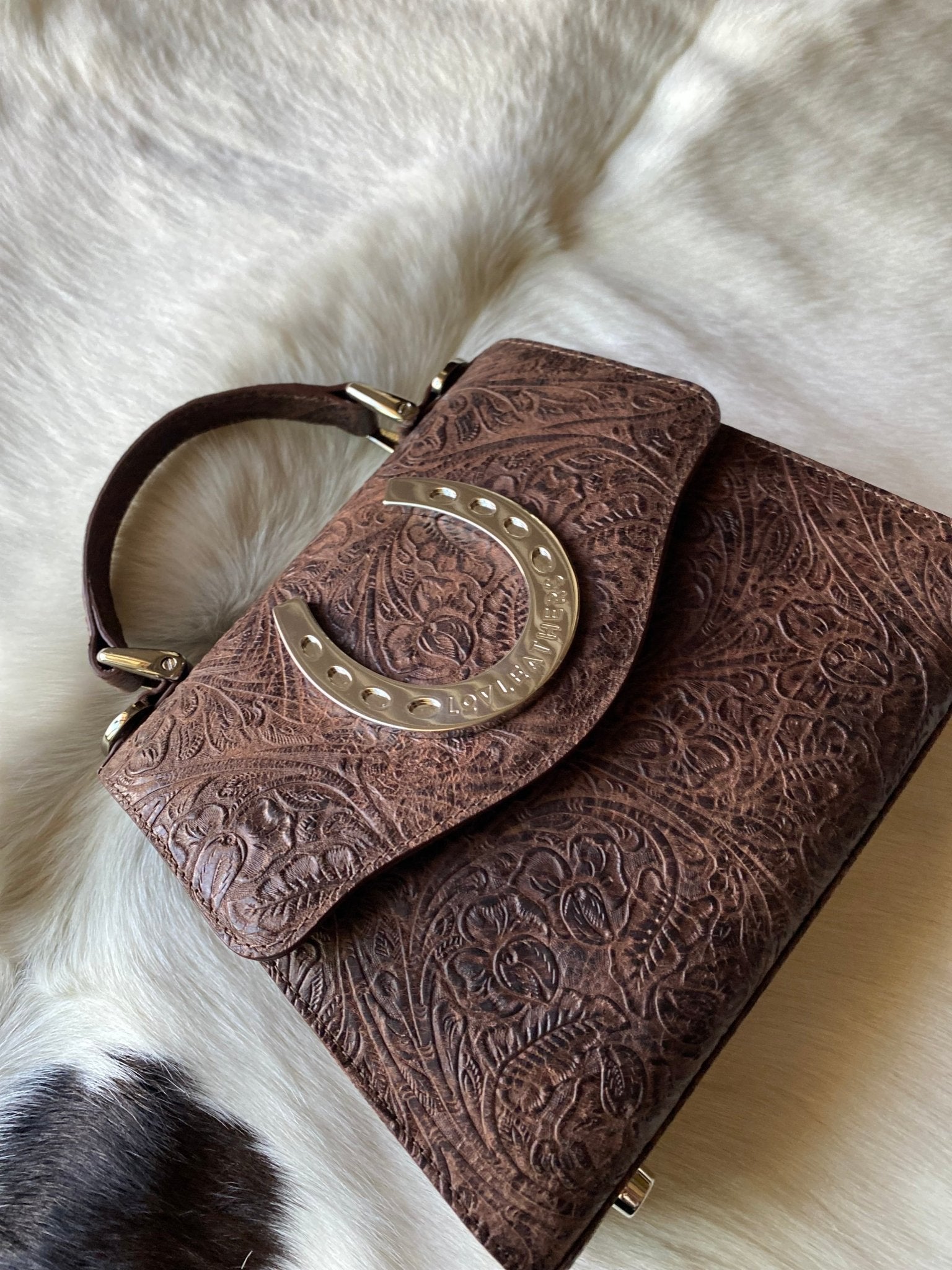 Brown Western Tool Horseshoe Lady Bag - LovLeathers