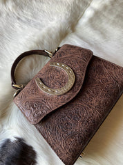 Brown Western Tool Horseshoe Lady Bag - LovLeathers