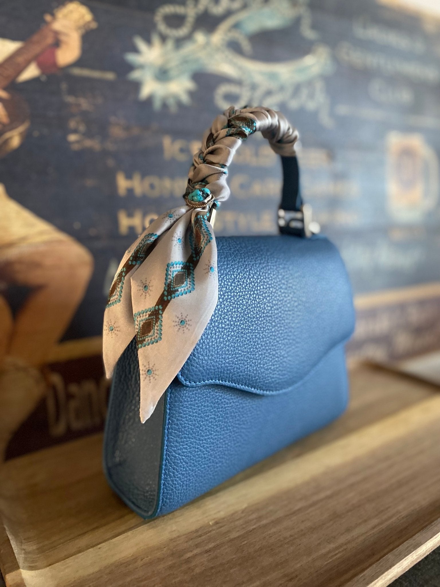 Sky Blue Styled Lil Lady Bag - LovLeathers