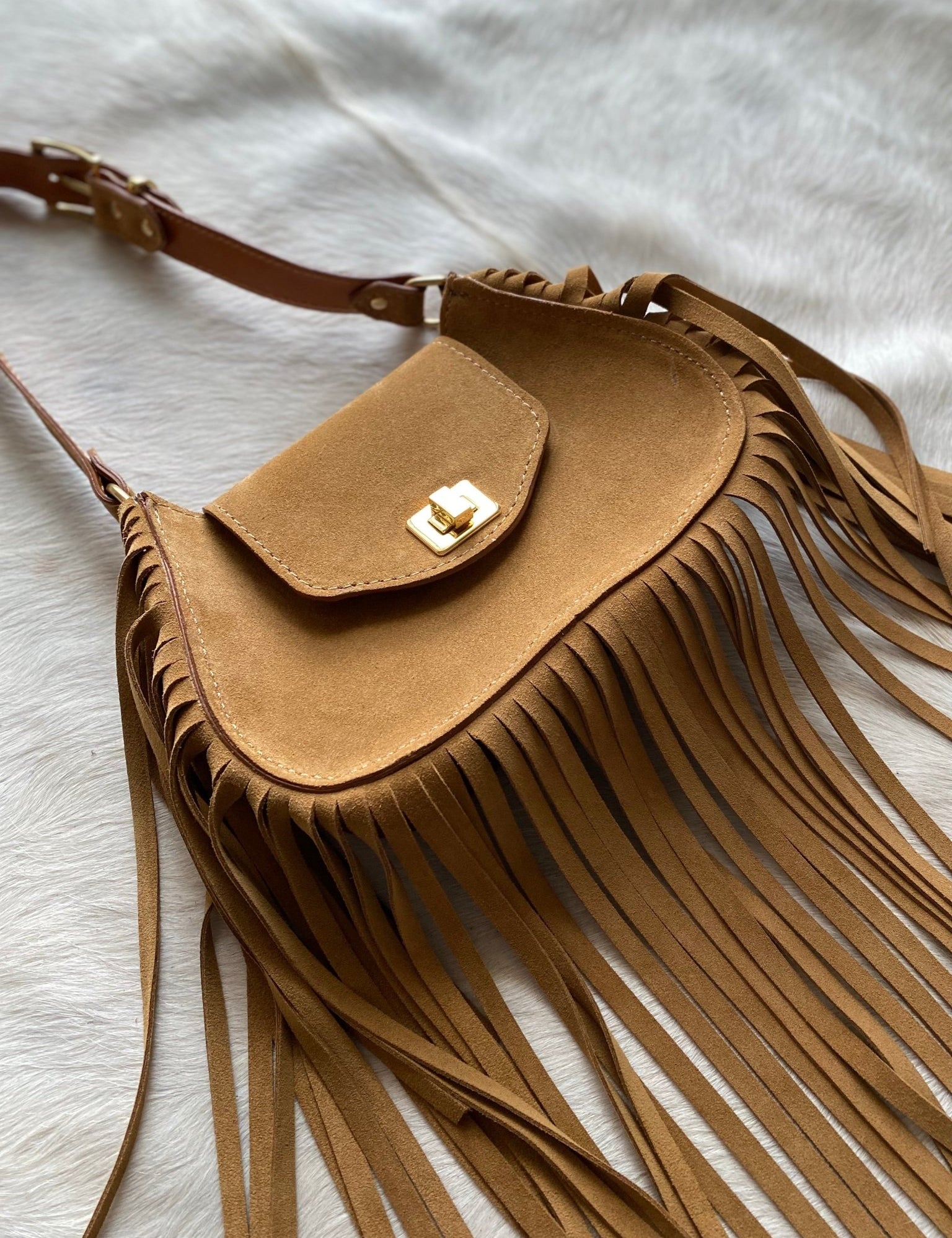 Ramblin Roamer in Tan Suede - LovLeathers