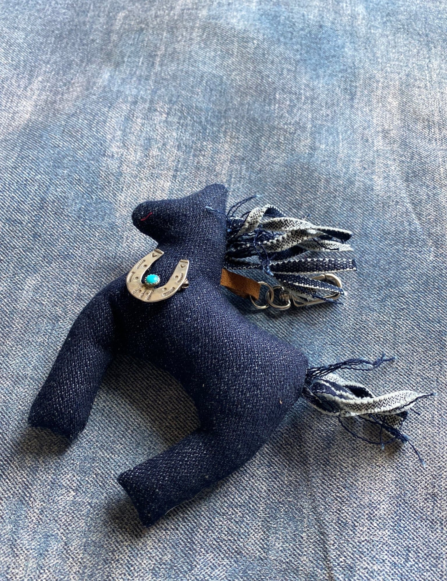 Denim Horse Purse Charm + Pin - LovLeathers