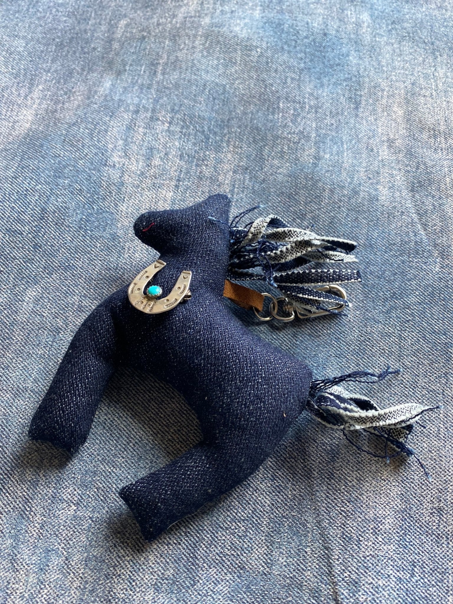 Denim Horse Purse Charm + Pin - LovLeathers