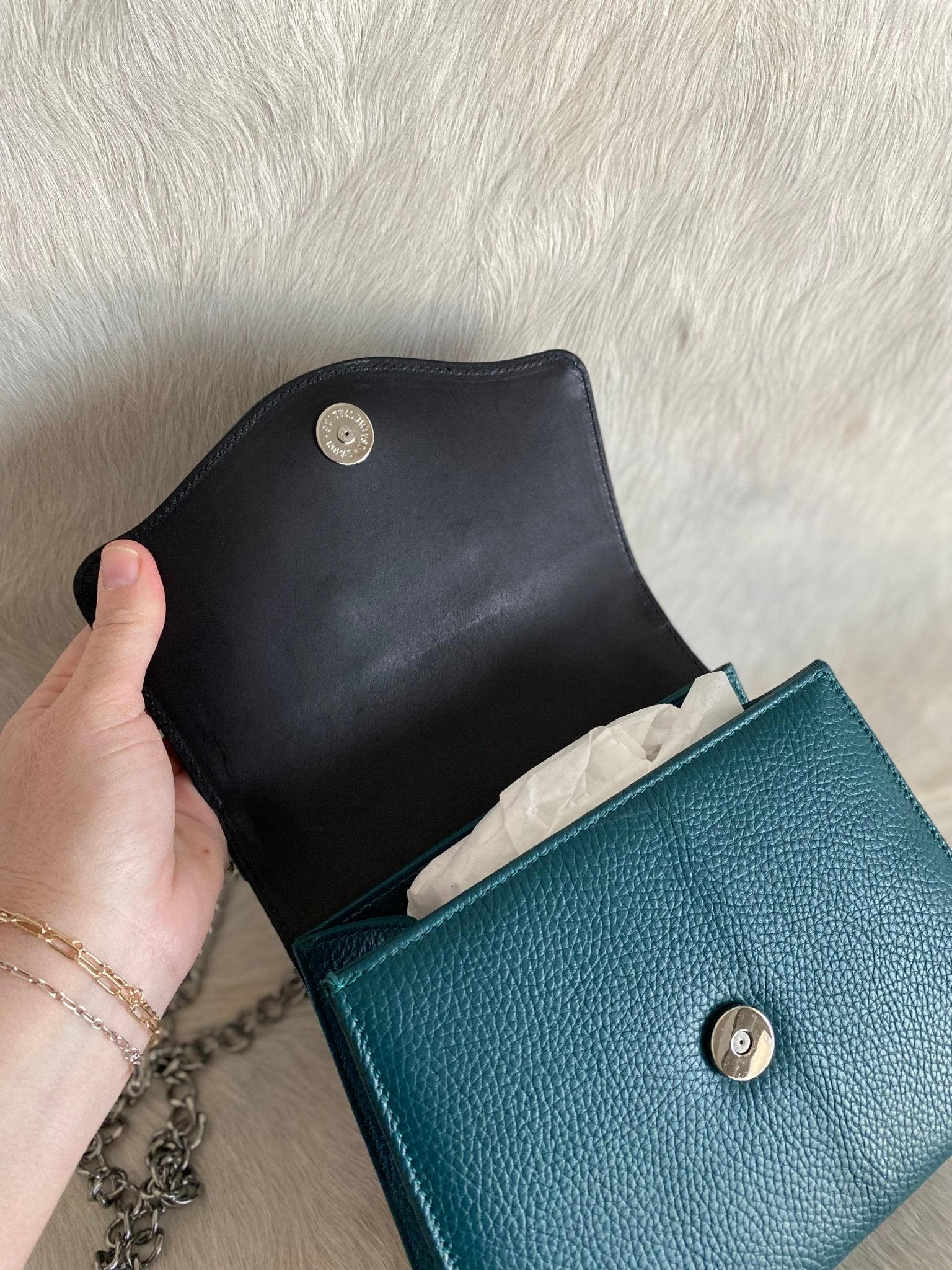 Teal Lil Lady Horseshoe Handbag - LovLeathers