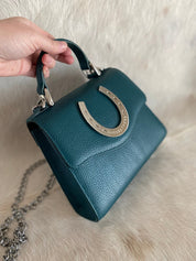 Teal Lil Lady Horseshoe Handbag - LovLeathers