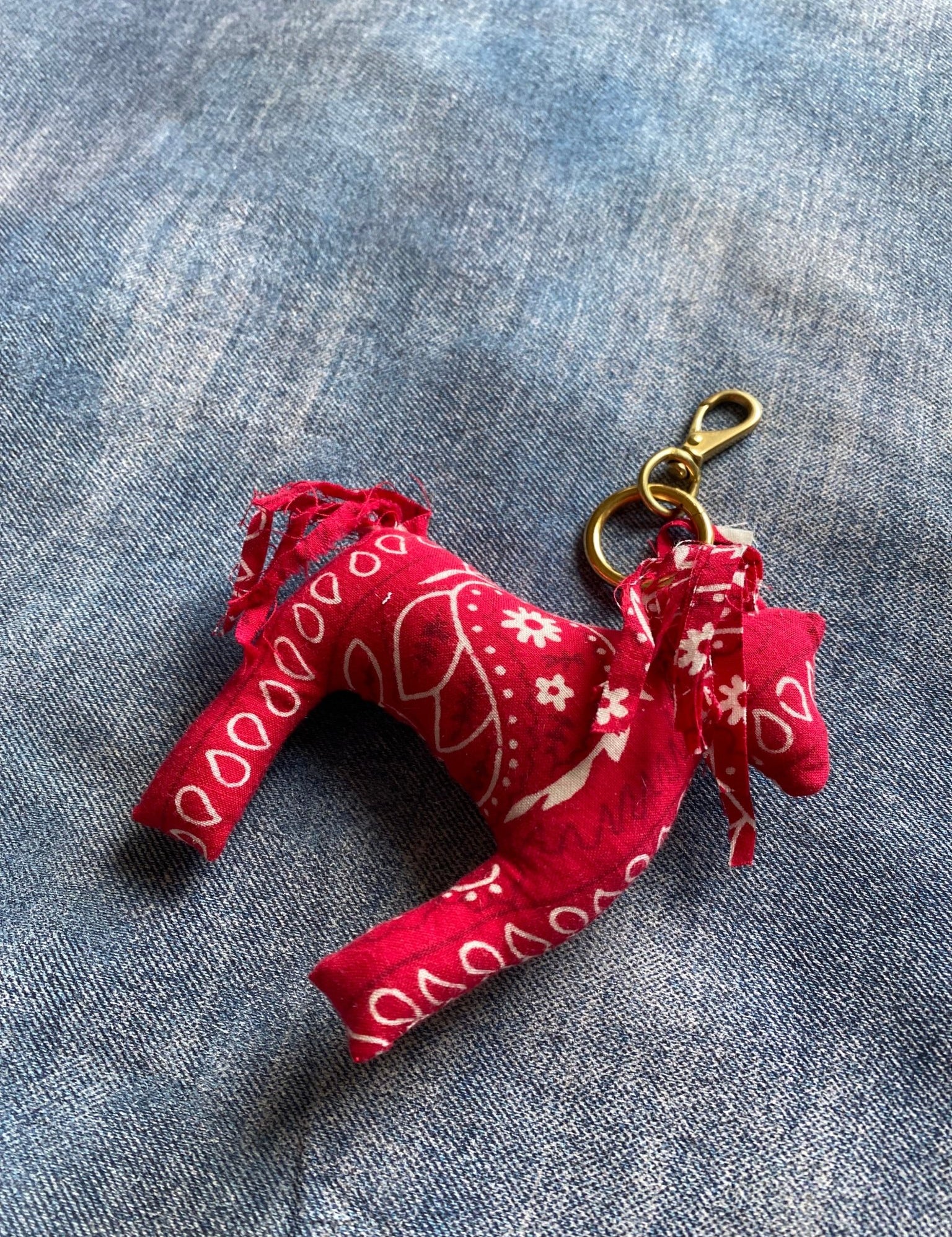 Paisley Red Bandana Horse Charm - LovLeathers