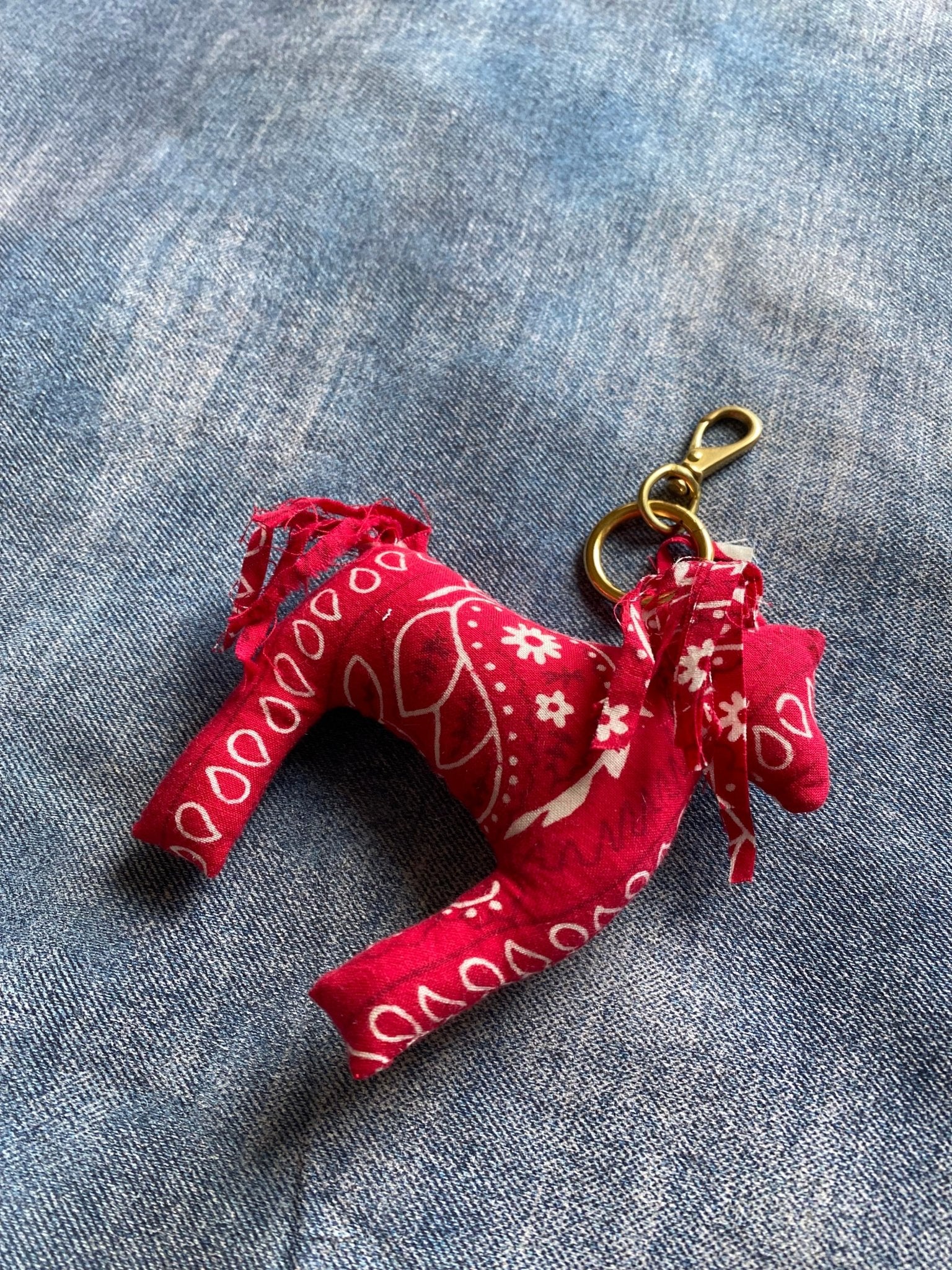 Paisley Red Bandana Horse Charm - LovLeathers