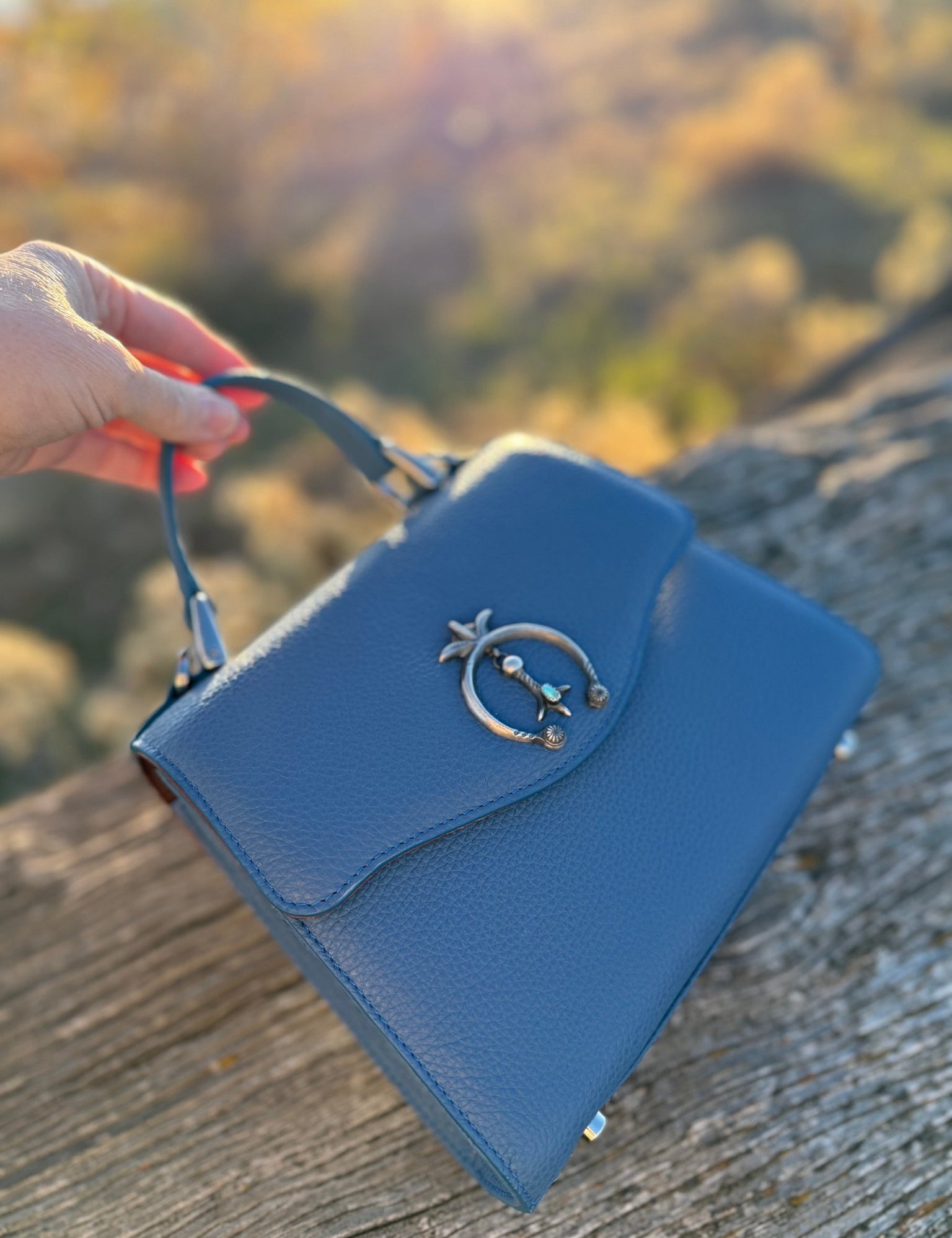 Lil Lady Bag Blue - Naja Pendant - LovLeathers