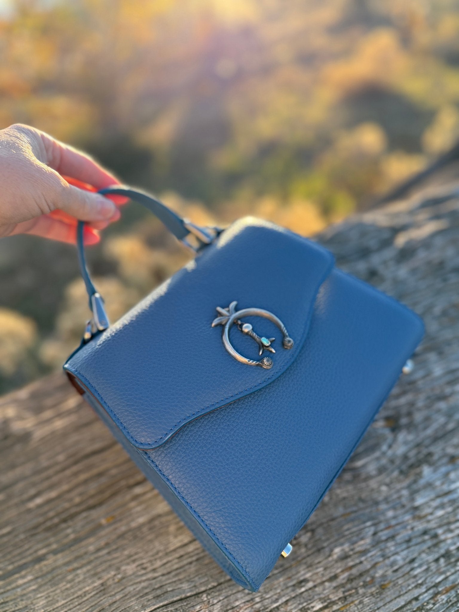 Lil Lady Bag Blue - Naja Pendant - LovLeathers