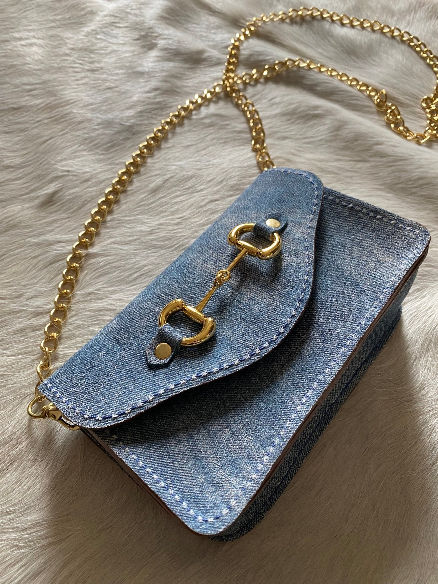 Denim Suede Bits Bum Bag - LovLeathers