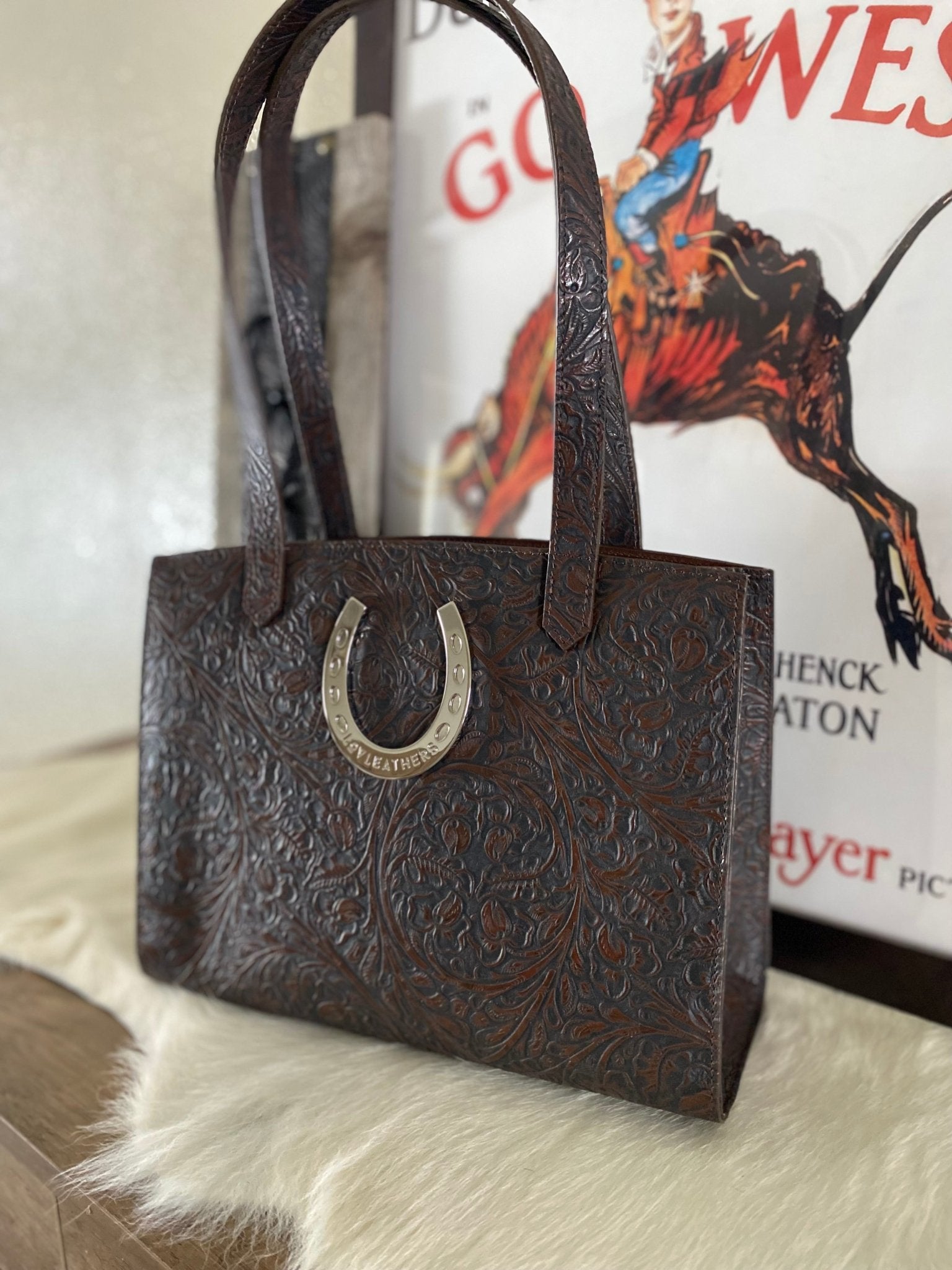 Horseshoe Tote Bag - LovLeathers