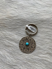 Snowflake Sterling and Turquoise Keychain Charm - LovLeathers
