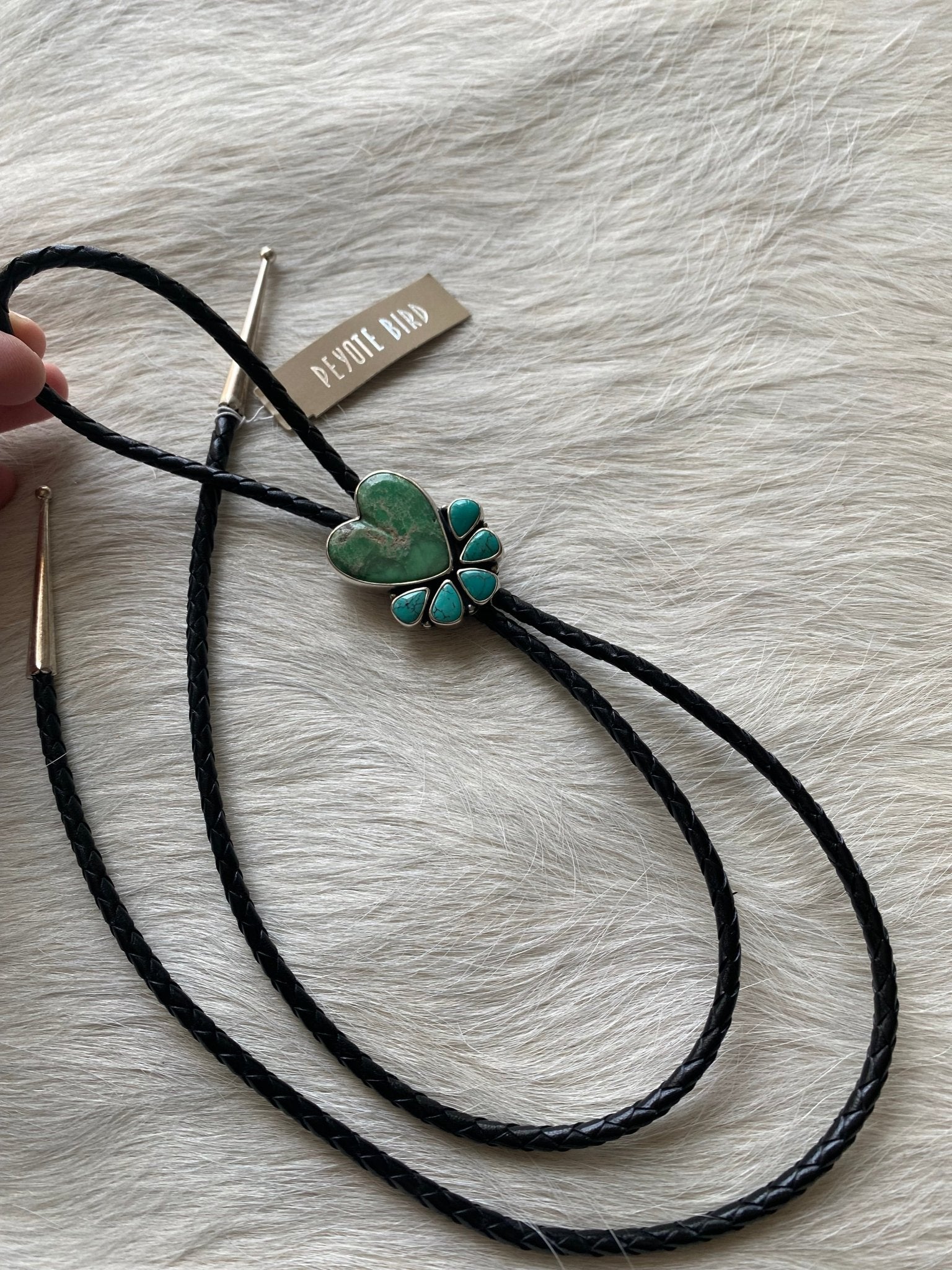 Turquoise Pendant Bolo Tie - LovLeathers
