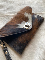 Tricolor Cowhide clutch - LovLeathers