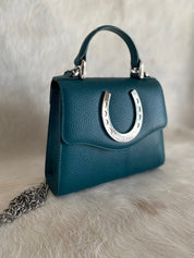 Teal Lil Lady Horseshoe Handbag - LovLeathers