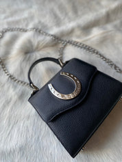 Black Silver Horseshoe Lady Bag - LovLeathers