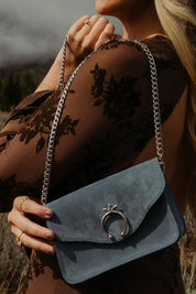 Naja Blue Suede Bum Bag - LovLeathers