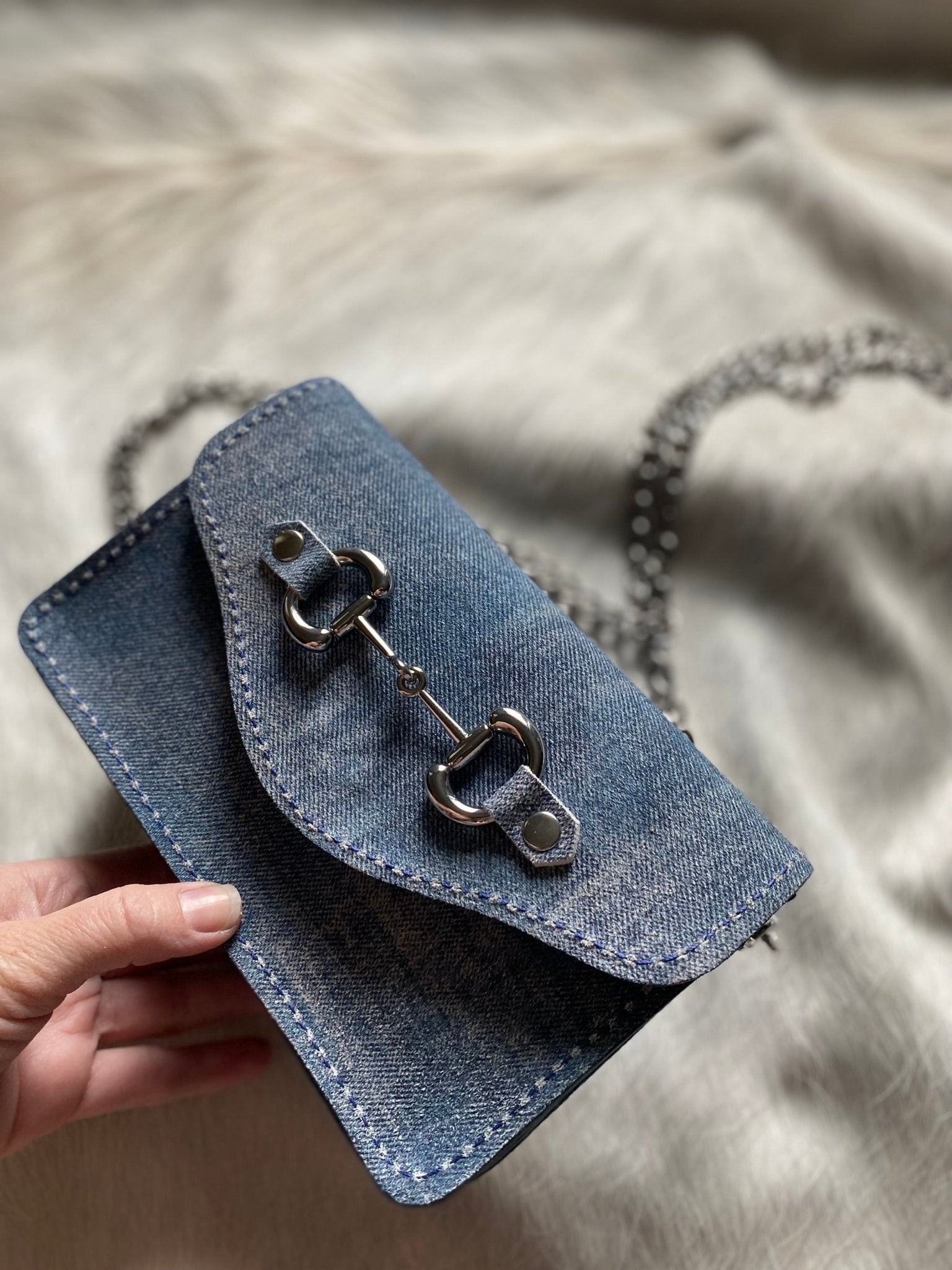 Denim Suede Bits Bum Bag - LovLeathers