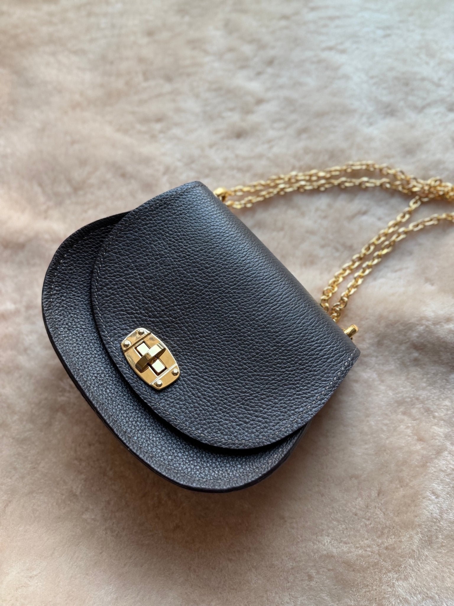 Dark Chocolate Pioneer Italian Pebble Grain Leather Handbag - LovLeathers